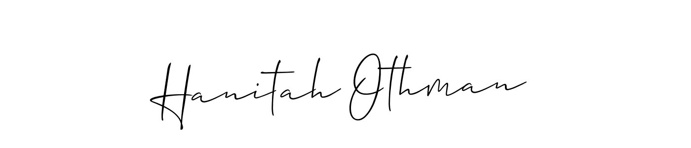 Design your own signature with our free online signature maker. With this signature software, you can create a handwritten (Allison_Script) signature for name Hanitah Othman. Hanitah Othman signature style 2 images and pictures png