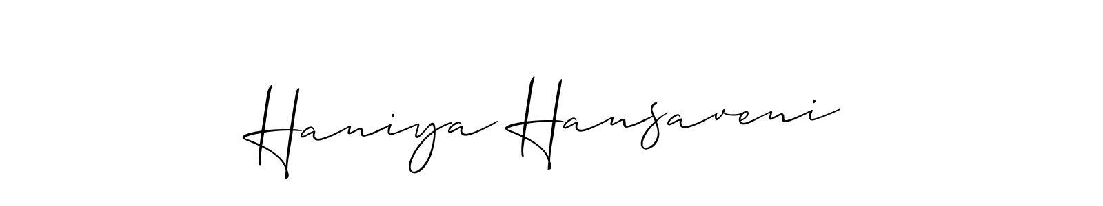 Best and Professional Signature Style for Haniya Hansaveni. Allison_Script Best Signature Style Collection. Haniya Hansaveni signature style 2 images and pictures png