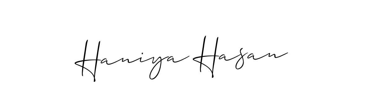 This is the best signature style for the Haniya Hasan name. Also you like these signature font (Allison_Script). Mix name signature. Haniya Hasan signature style 2 images and pictures png