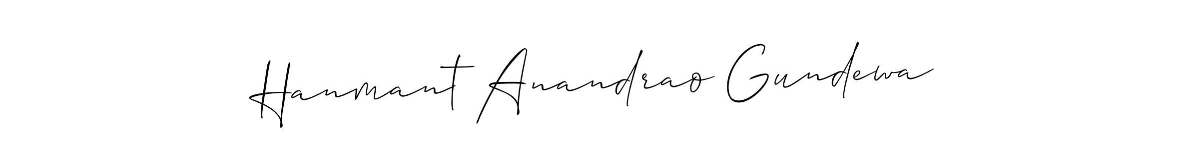 The best way (Allison_Script) to make a short signature is to pick only two or three words in your name. The name Hanmant Anandrao Gundewa include a total of six letters. For converting this name. Hanmant Anandrao Gundewa signature style 2 images and pictures png