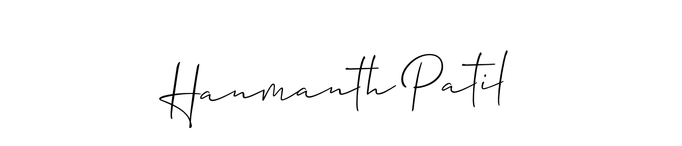 How to make Hanmanth Patil name signature. Use Allison_Script style for creating short signs online. This is the latest handwritten sign. Hanmanth Patil signature style 2 images and pictures png