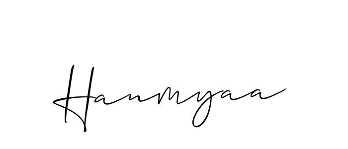 Make a beautiful signature design for name Hanmyaa. With this signature (Allison_Script) style, you can create a handwritten signature for free. Hanmyaa signature style 2 images and pictures png