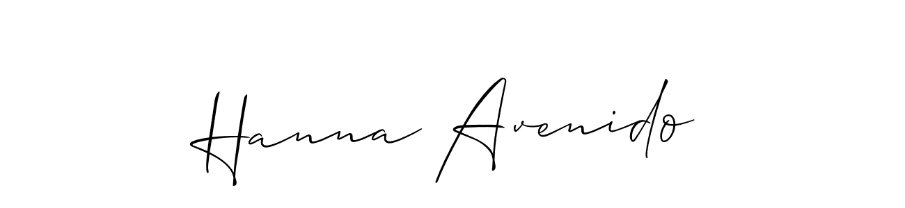 It looks lik you need a new signature style for name Hanna Avenido. Design unique handwritten (Allison_Script) signature with our free signature maker in just a few clicks. Hanna Avenido signature style 2 images and pictures png