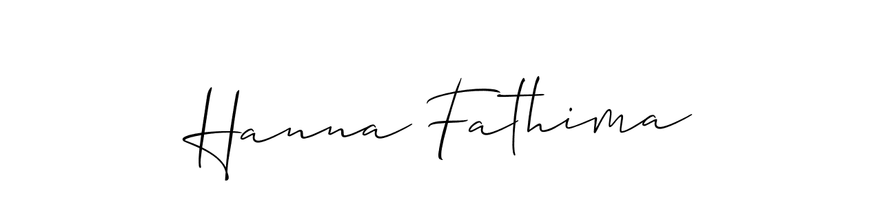 It looks lik you need a new signature style for name Hanna Fathima. Design unique handwritten (Allison_Script) signature with our free signature maker in just a few clicks. Hanna Fathima signature style 2 images and pictures png