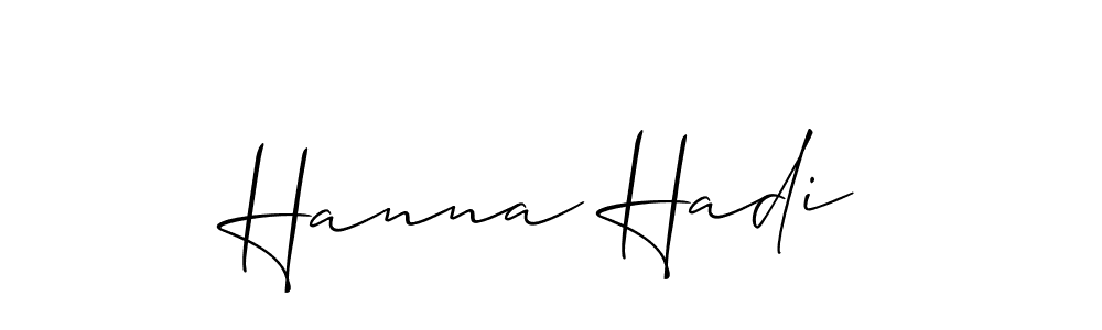 Design your own signature with our free online signature maker. With this signature software, you can create a handwritten (Allison_Script) signature for name Hanna Hadi. Hanna Hadi signature style 2 images and pictures png