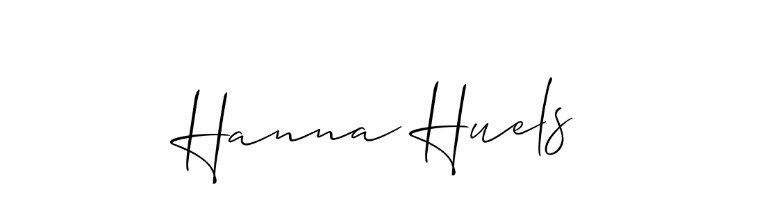 The best way (Allison_Script) to make a short signature is to pick only two or three words in your name. The name Hanna Huels include a total of six letters. For converting this name. Hanna Huels signature style 2 images and pictures png
