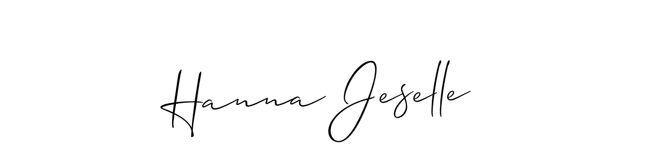 How to make Hanna Jeselle name signature. Use Allison_Script style for creating short signs online. This is the latest handwritten sign. Hanna Jeselle signature style 2 images and pictures png