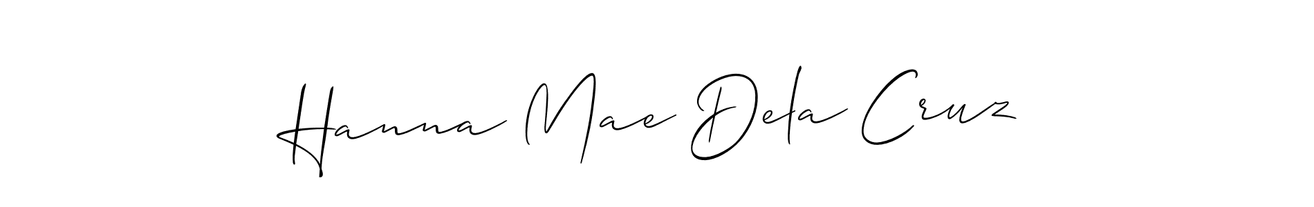 How to make Hanna Mae Dela Cruz name signature. Use Allison_Script style for creating short signs online. This is the latest handwritten sign. Hanna Mae Dela Cruz signature style 2 images and pictures png