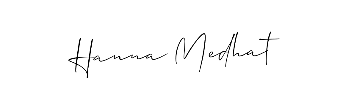 Design your own signature with our free online signature maker. With this signature software, you can create a handwritten (Allison_Script) signature for name Hanna Medhat. Hanna Medhat signature style 2 images and pictures png
