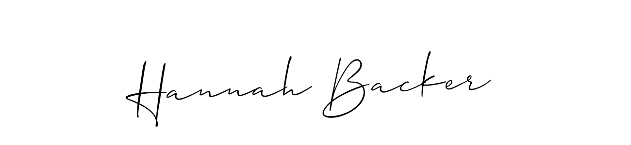 How to make Hannah Backer name signature. Use Allison_Script style for creating short signs online. This is the latest handwritten sign. Hannah Backer signature style 2 images and pictures png