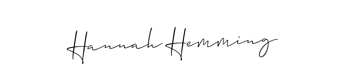 Make a beautiful signature design for name Hannah Hemming. With this signature (Allison_Script) style, you can create a handwritten signature for free. Hannah Hemming signature style 2 images and pictures png