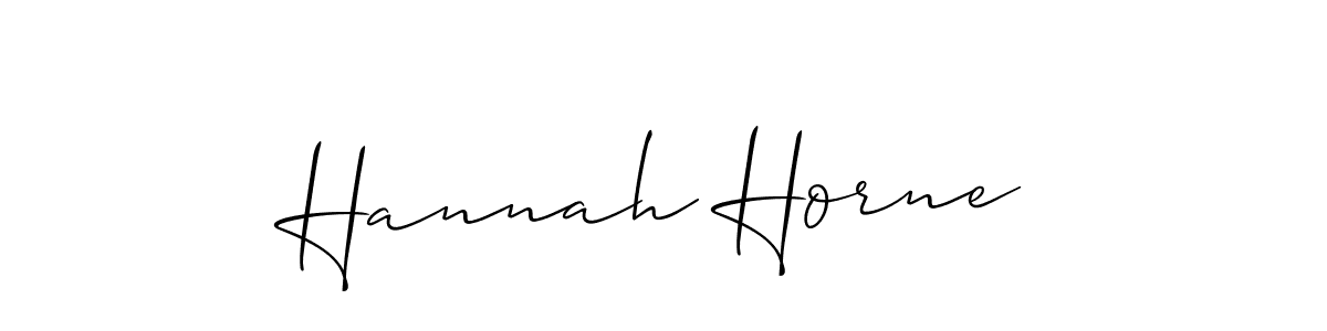 Use a signature maker to create a handwritten signature online. With this signature software, you can design (Allison_Script) your own signature for name Hannah Horne. Hannah Horne signature style 2 images and pictures png