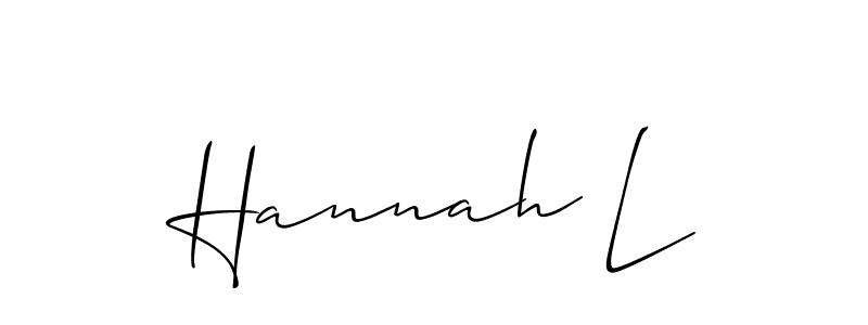 Allison_Script is a professional signature style that is perfect for those who want to add a touch of class to their signature. It is also a great choice for those who want to make their signature more unique. Get Hannah L name to fancy signature for free. Hannah L signature style 2 images and pictures png