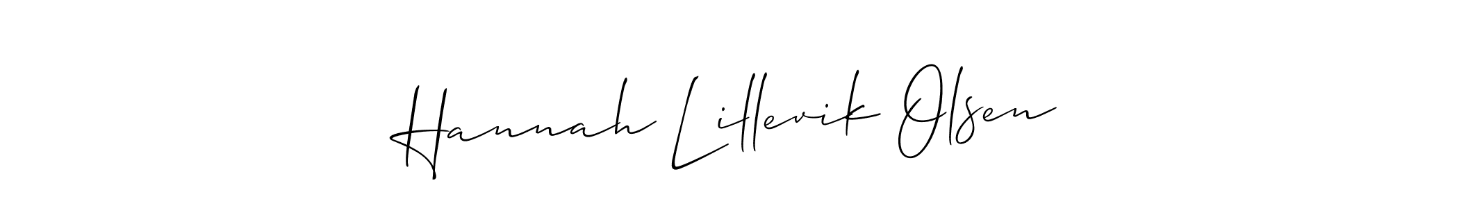Design your own signature with our free online signature maker. With this signature software, you can create a handwritten (Allison_Script) signature for name Hannah Lillevik Olsen. Hannah Lillevik Olsen signature style 2 images and pictures png