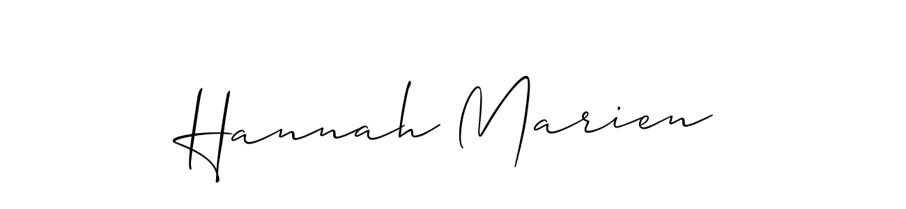 You should practise on your own different ways (Allison_Script) to write your name (Hannah Marien) in signature. don't let someone else do it for you. Hannah Marien signature style 2 images and pictures png