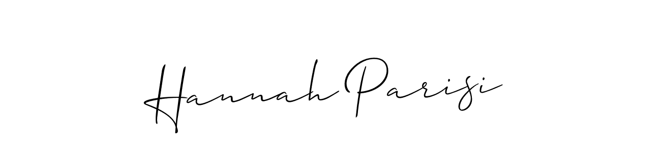 if you are searching for the best signature style for your name Hannah Parisi. so please give up your signature search. here we have designed multiple signature styles  using Allison_Script. Hannah Parisi signature style 2 images and pictures png