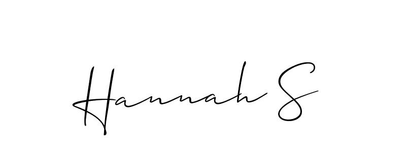 Design your own signature with our free online signature maker. With this signature software, you can create a handwritten (Allison_Script) signature for name Hannah S. Hannah S signature style 2 images and pictures png