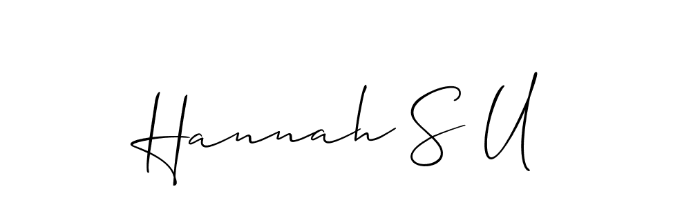 Create a beautiful signature design for name Hannah S U. With this signature (Allison_Script) fonts, you can make a handwritten signature for free. Hannah S U signature style 2 images and pictures png