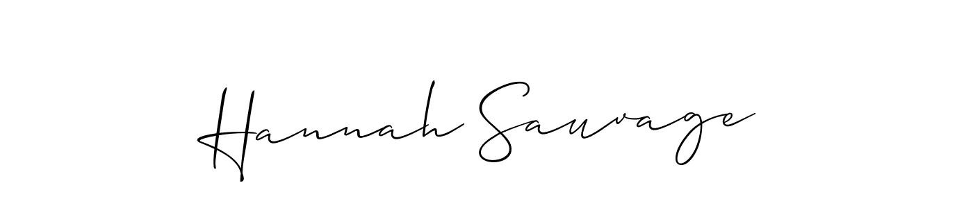 Make a short Hannah Sauvage signature style. Manage your documents anywhere anytime using Allison_Script. Create and add eSignatures, submit forms, share and send files easily. Hannah Sauvage signature style 2 images and pictures png