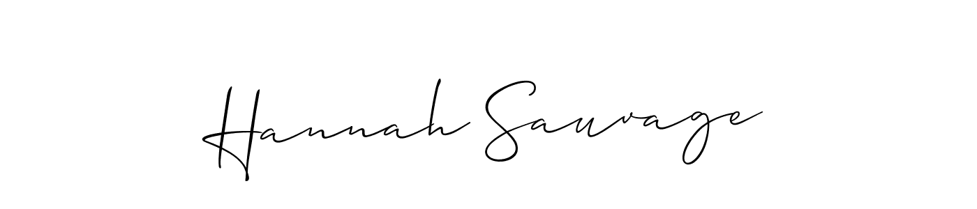 The best way (Allison_Script) to make a short signature is to pick only two or three words in your name. The name Hannah Sauvage include a total of six letters. For converting this name. Hannah Sauvage signature style 2 images and pictures png