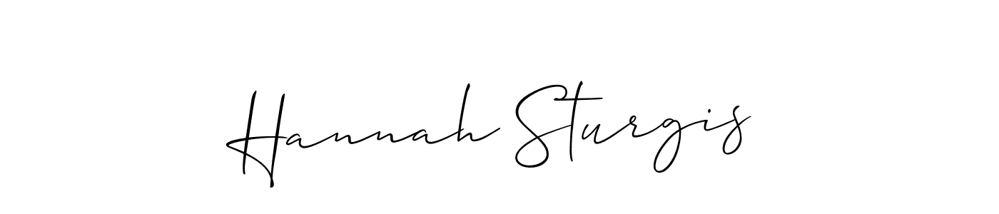 Create a beautiful signature design for name Hannah Sturgis. With this signature (Allison_Script) fonts, you can make a handwritten signature for free. Hannah Sturgis signature style 2 images and pictures png