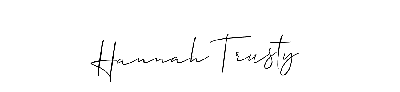 This is the best signature style for the Hannah Trusty name. Also you like these signature font (Allison_Script). Mix name signature. Hannah Trusty signature style 2 images and pictures png