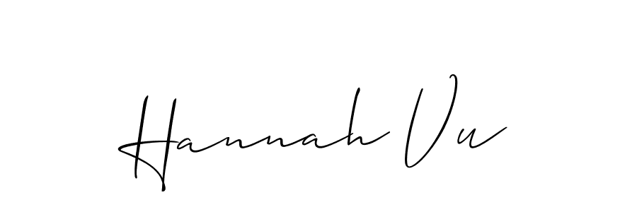 It looks lik you need a new signature style for name Hannah Vu. Design unique handwritten (Allison_Script) signature with our free signature maker in just a few clicks. Hannah Vu signature style 2 images and pictures png