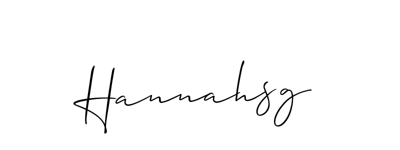 The best way (Allison_Script) to make a short signature is to pick only two or three words in your name. The name Hannahsg include a total of six letters. For converting this name. Hannahsg signature style 2 images and pictures png