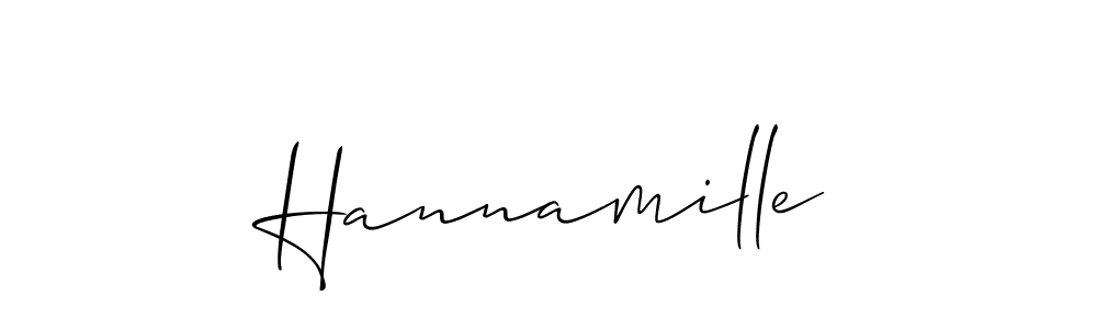 The best way (Allison_Script) to make a short signature is to pick only two or three words in your name. The name Hannamille include a total of six letters. For converting this name. Hannamille signature style 2 images and pictures png