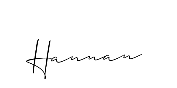 Make a beautiful signature design for name Hannan. With this signature (Allison_Script) style, you can create a handwritten signature for free. Hannan signature style 2 images and pictures png