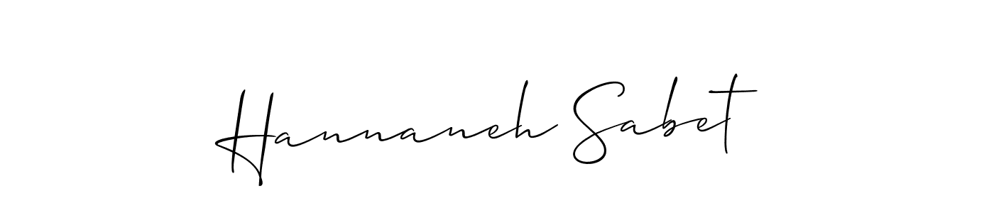 Also we have Hannaneh Sabet name is the best signature style. Create professional handwritten signature collection using Allison_Script autograph style. Hannaneh Sabet signature style 2 images and pictures png