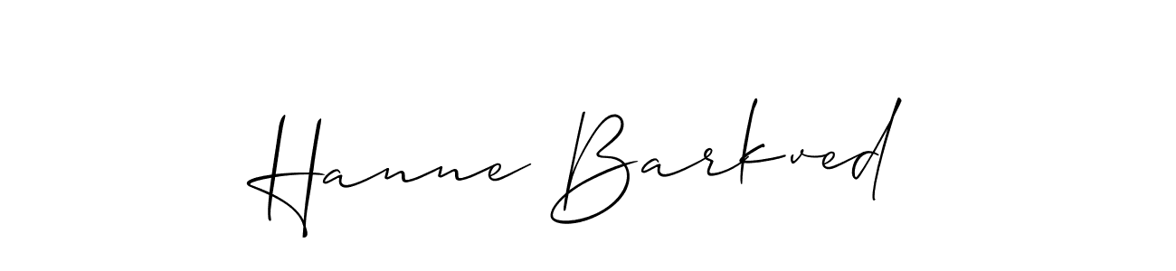 Make a short Hanne Barkved signature style. Manage your documents anywhere anytime using Allison_Script. Create and add eSignatures, submit forms, share and send files easily. Hanne Barkved signature style 2 images and pictures png