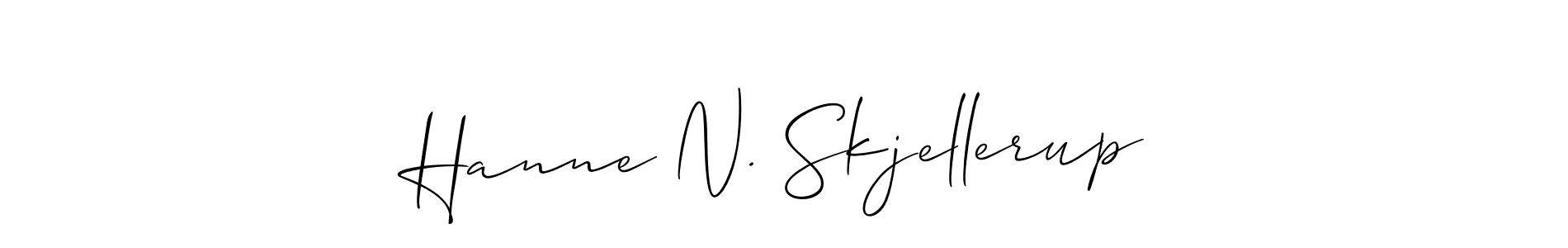 How to make Hanne N. Skjellerup name signature. Use Allison_Script style for creating short signs online. This is the latest handwritten sign. Hanne N. Skjellerup signature style 2 images and pictures png