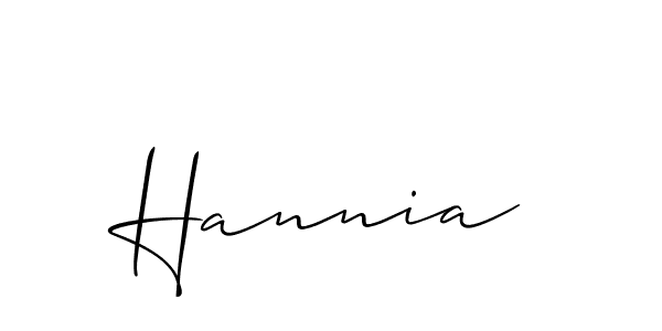 You should practise on your own different ways (Allison_Script) to write your name (Hannia) in signature. don't let someone else do it for you. Hannia signature style 2 images and pictures png