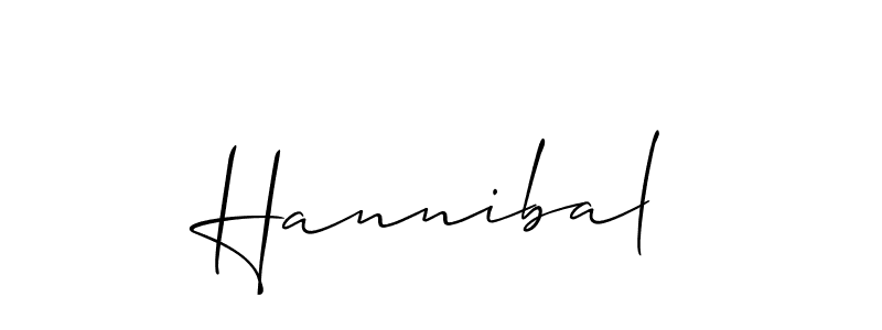 Make a beautiful signature design for name Hannibal. With this signature (Allison_Script) style, you can create a handwritten signature for free. Hannibal signature style 2 images and pictures png