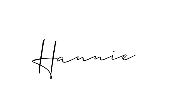 You should practise on your own different ways (Allison_Script) to write your name (Hannie) in signature. don't let someone else do it for you. Hannie signature style 2 images and pictures png