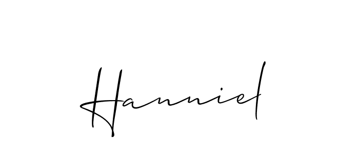 You can use this online signature creator to create a handwritten signature for the name Hanniel. This is the best online autograph maker. Hanniel signature style 2 images and pictures png