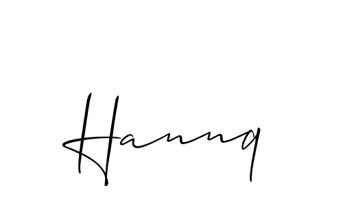 Make a beautiful signature design for name Hannq. With this signature (Allison_Script) style, you can create a handwritten signature for free. Hannq signature style 2 images and pictures png