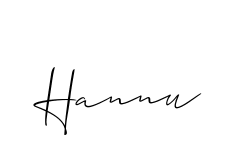 Design your own signature with our free online signature maker. With this signature software, you can create a handwritten (Allison_Script) signature for name Hannu. Hannu signature style 2 images and pictures png