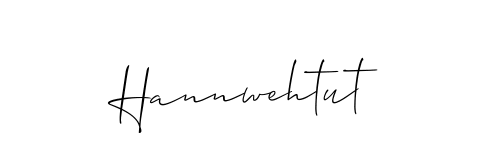 How to make Hannwehtut signature? Allison_Script is a professional autograph style. Create handwritten signature for Hannwehtut name. Hannwehtut signature style 2 images and pictures png