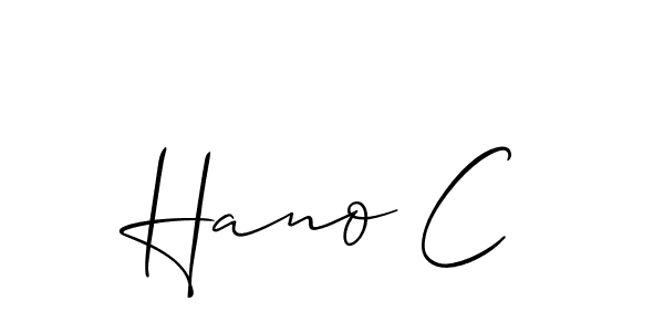 Design your own signature with our free online signature maker. With this signature software, you can create a handwritten (Allison_Script) signature for name Hano C. Hano C signature style 2 images and pictures png