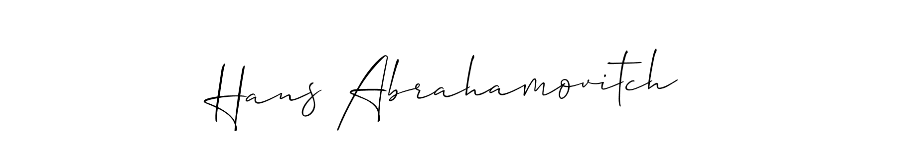 Create a beautiful signature design for name Hans Abrahamovitch. With this signature (Allison_Script) fonts, you can make a handwritten signature for free. Hans Abrahamovitch signature style 2 images and pictures png