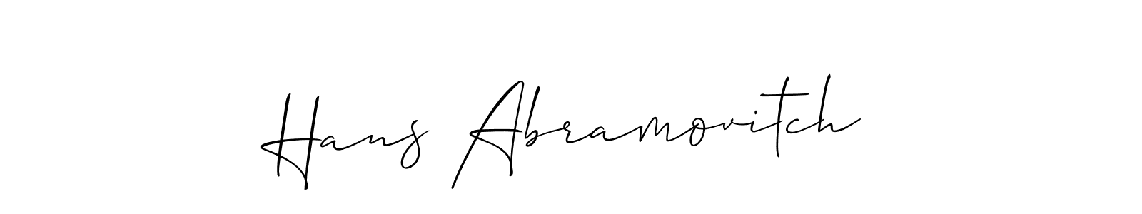 Make a beautiful signature design for name Hans Abramovitch. With this signature (Allison_Script) style, you can create a handwritten signature for free. Hans Abramovitch signature style 2 images and pictures png
