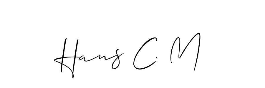 Create a beautiful signature design for name Hans C. M. With this signature (Allison_Script) fonts, you can make a handwritten signature for free. Hans C. M signature style 2 images and pictures png