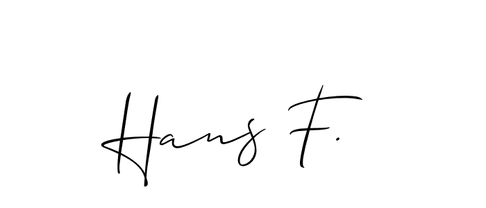 Also we have Hans F. name is the best signature style. Create professional handwritten signature collection using Allison_Script autograph style. Hans F. signature style 2 images and pictures png