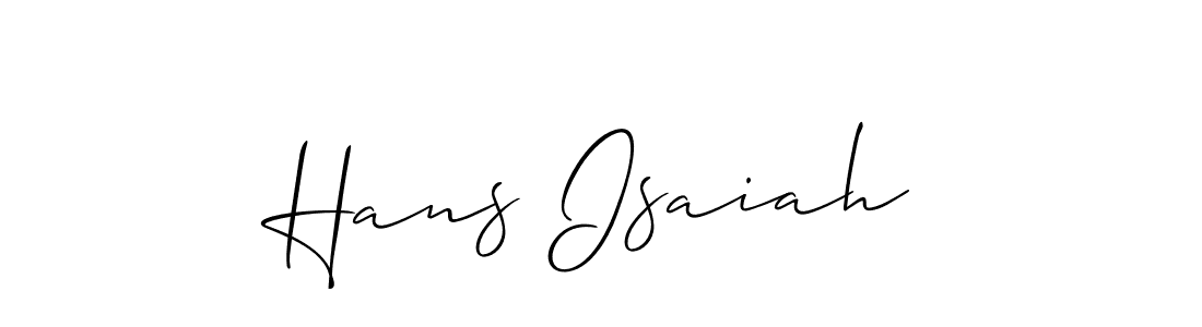 Use a signature maker to create a handwritten signature online. With this signature software, you can design (Allison_Script) your own signature for name Hans Isaiah. Hans Isaiah signature style 2 images and pictures png