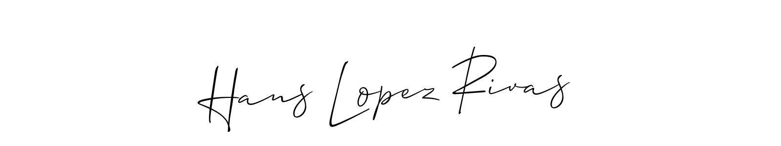 How to Draw Hans Lopez Rivas signature style? Allison_Script is a latest design signature styles for name Hans Lopez Rivas. Hans Lopez Rivas signature style 2 images and pictures png