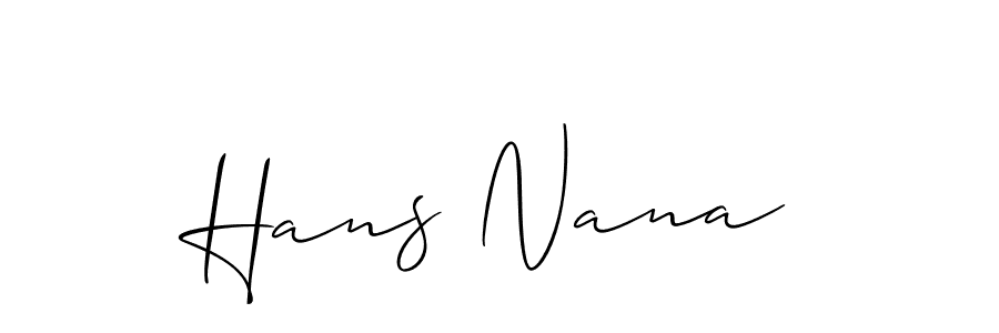 Design your own signature with our free online signature maker. With this signature software, you can create a handwritten (Allison_Script) signature for name Hans Nana. Hans Nana signature style 2 images and pictures png