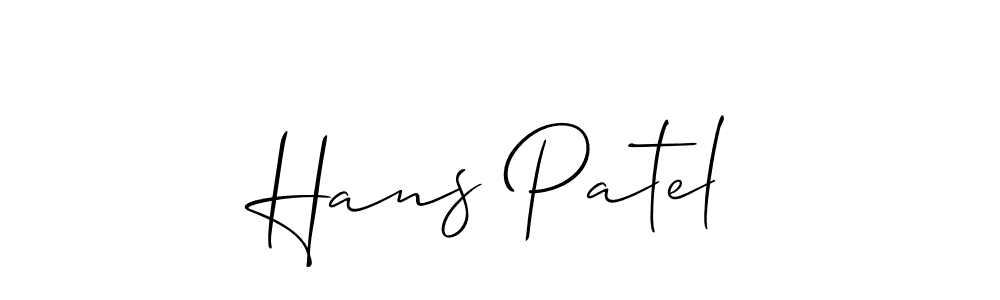 Use a signature maker to create a handwritten signature online. With this signature software, you can design (Allison_Script) your own signature for name Hans Patel. Hans Patel signature style 2 images and pictures png