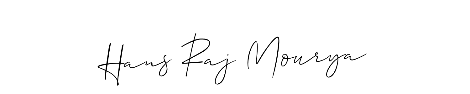 This is the best signature style for the Hans Raj Mourya name. Also you like these signature font (Allison_Script). Mix name signature. Hans Raj Mourya signature style 2 images and pictures png
